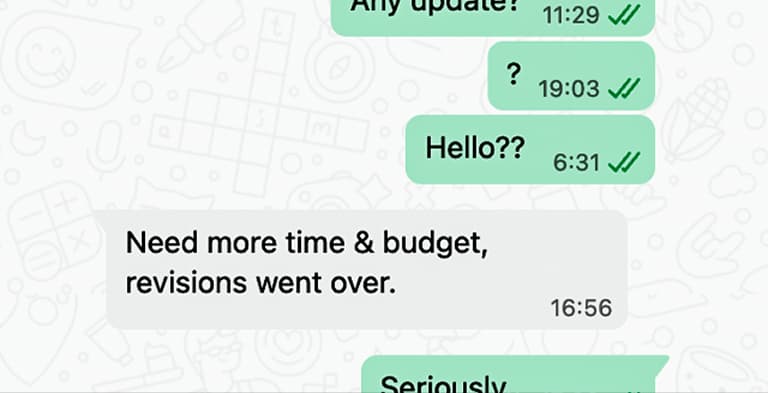 Freelancer ghosting illustration